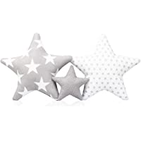 Los mejores  - Juego de 3 cojines decorativos con diseño de estrella- aprox. 60 cm-28 cm- para habitación de los niños- con relleno…